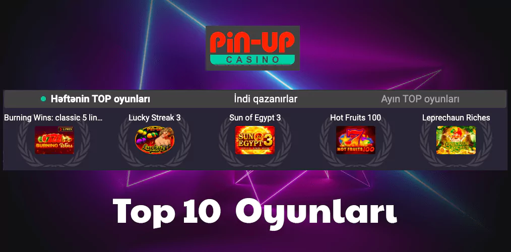 Top 10 Pin Up Casino Oyunları haqqında məlumat